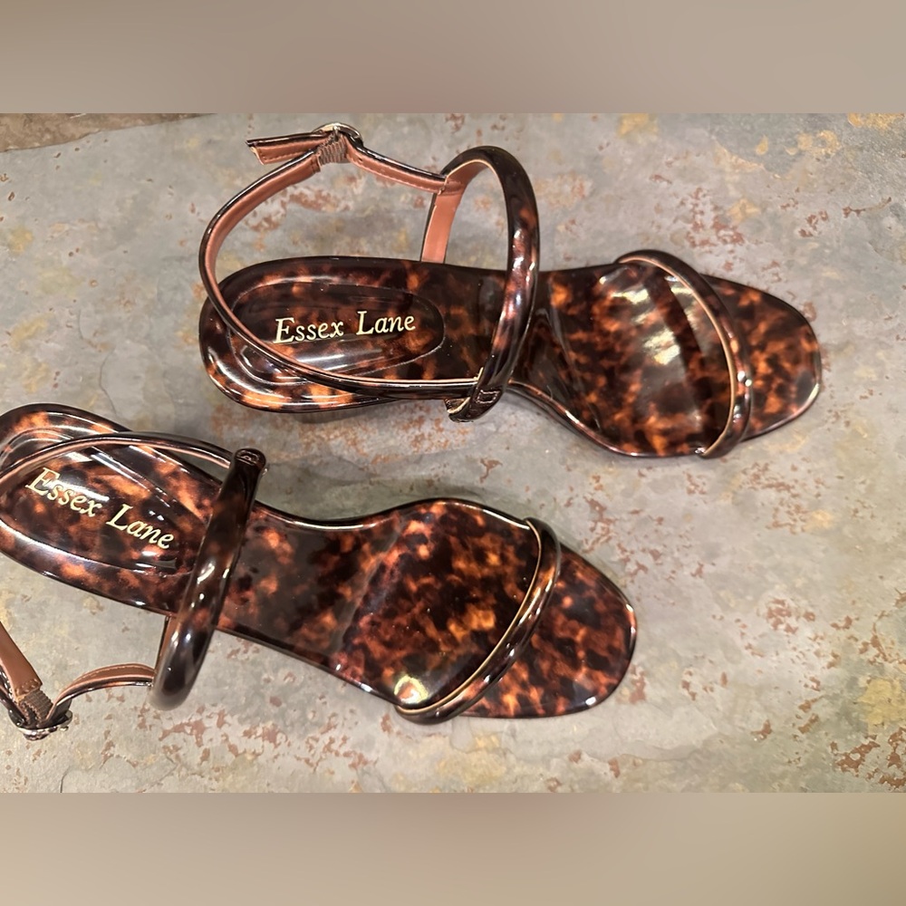 Essex Lane Tortoiseshell Brown Wedge Sandals